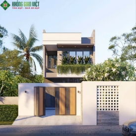 Mẫu nhà ống 2 tầng 6x15m mái bằng hiện đại, đẹp tinh tế và tiện nghi